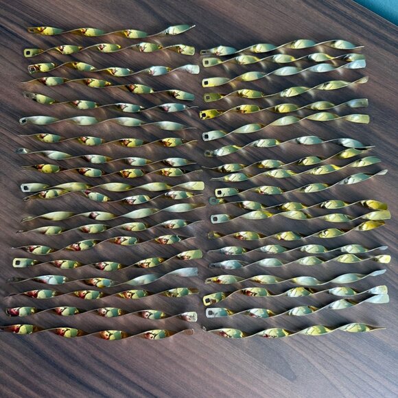 38 Vintage Gold Aluminum Twisted Ribbon Strips 7" Long Christmas Ornaments - Picture 2 of 7